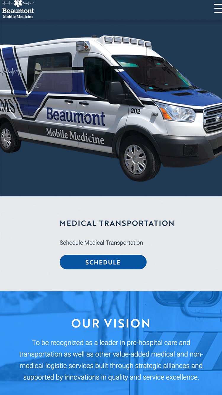 Beaumont Mobile Medicine BMG Media Web Developers Michigan